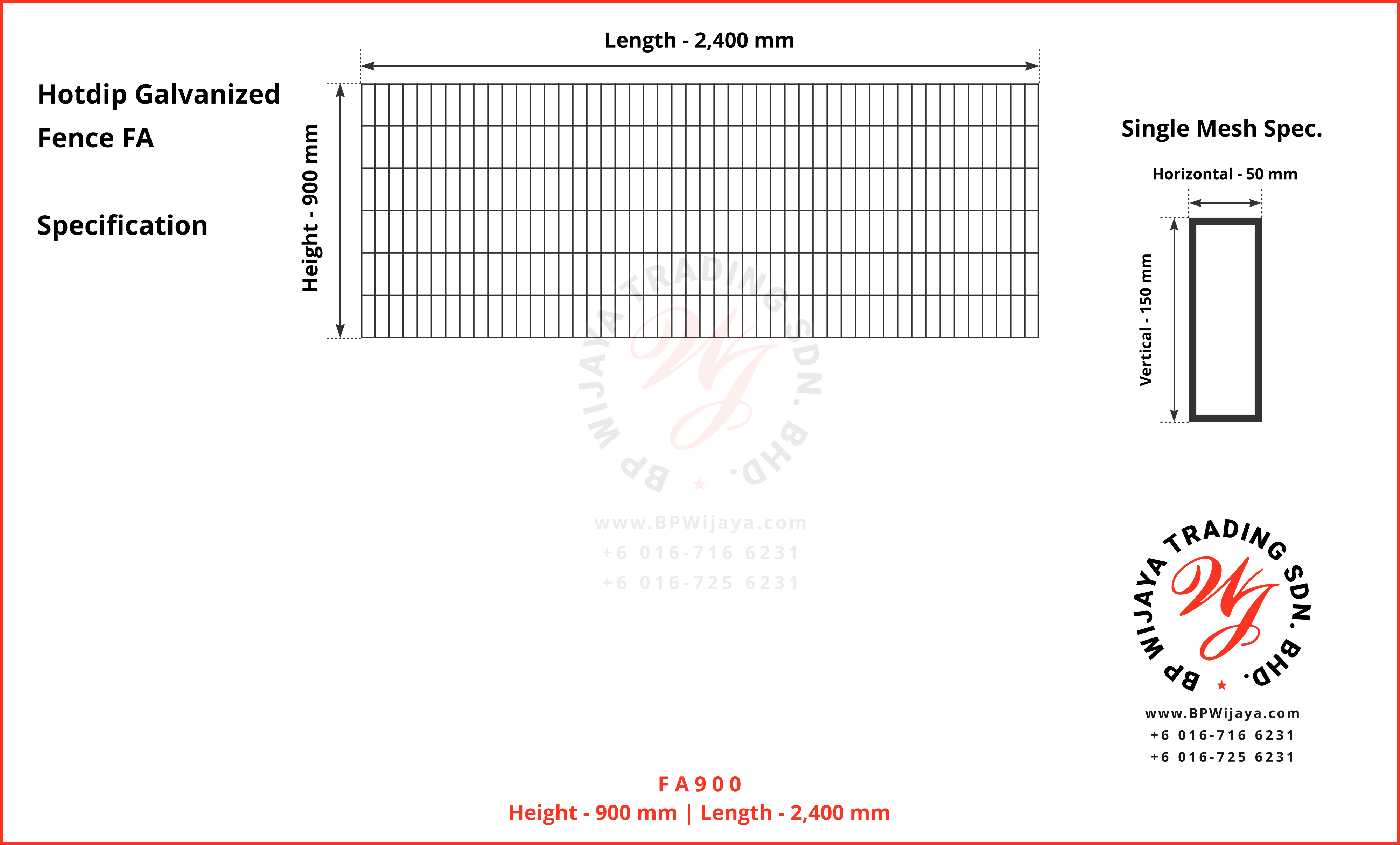 BP Wijaya Trading Sdn Bhd Malaysia Johor Batu Pahat manufacturer of safety fences building materials Hotdip Galvanized Fence Mesh Wire Fence FA BRC A02.jpg