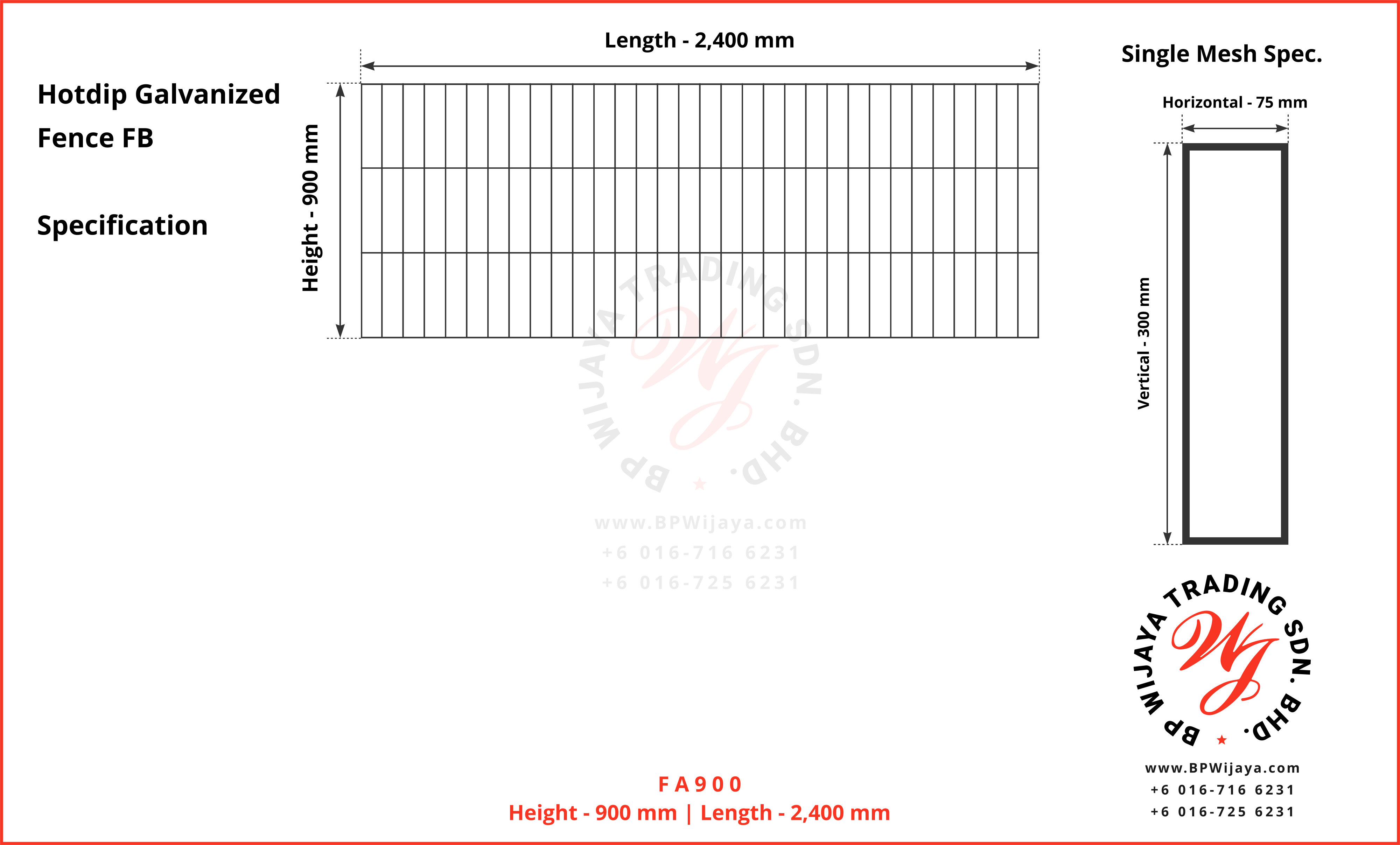 BP Wijaya Trading Sdn Bhd Malaysia Johor Batu Pahat manufacturer of safety fences building materials Hotdip Galvanized Fence Mesh Wire Fence FB BRC A02.jpg