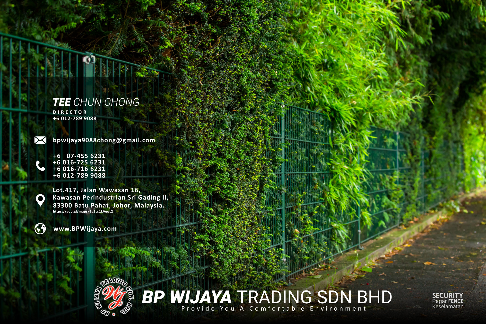 Kuala Lumpur Security Fence Supply we are manufacturer of security fence BP Wijaya Trading Sdn Bhd Safety Fence Building Materials for Housing Construction factory fence house beauty fence A03-012