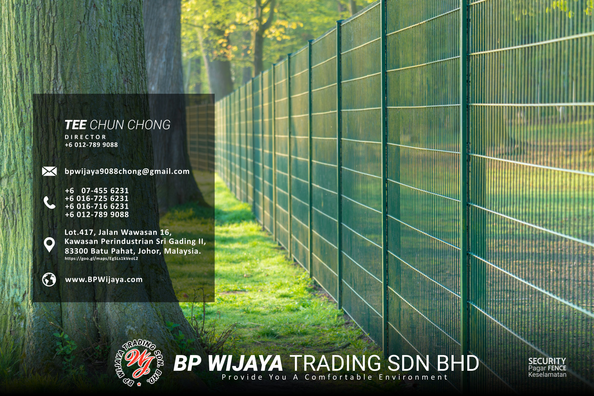 Kuala Lumpur Security Fence Supply we are manufacturer of security fence BP Wijaya Trading Sdn Bhd Safety Fence Building Materials for Housing Construction factory fence house beauty fence A03-006