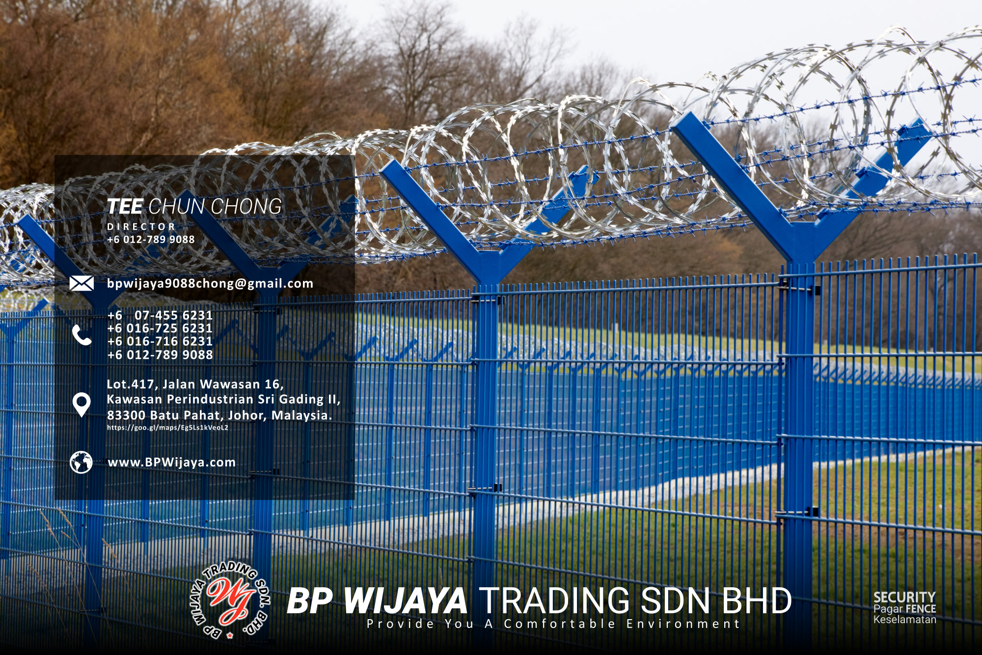 Kuala Lumpur Security Fence Supply we are manufacturer of security fence BP Wijaya Trading Sdn Bhd Safety Fence Building Materials for Housing Construction factory fence house beauty fence A03-009