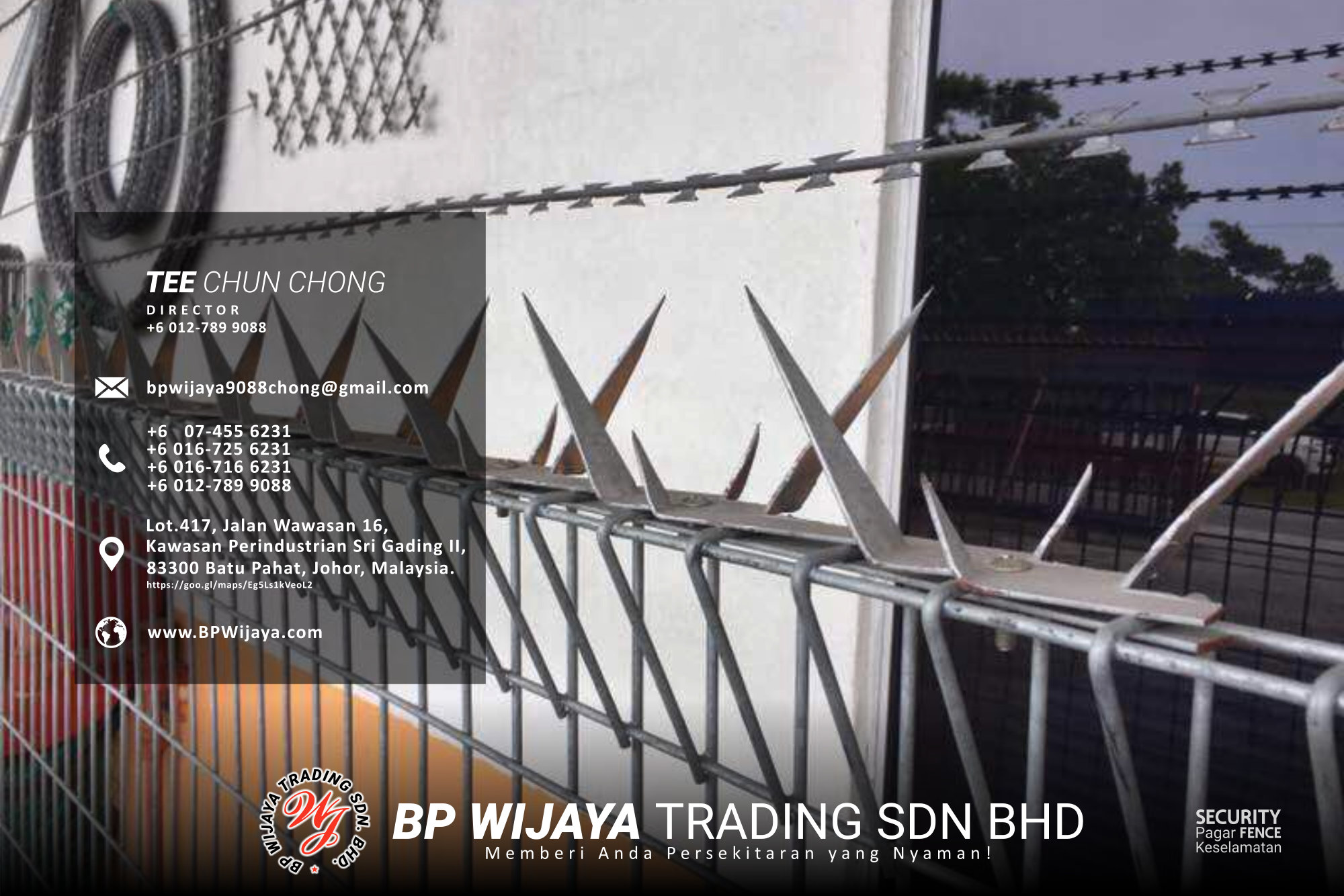 Pembekal Kuala Lumpur Pagar Keselamatan kami merupakan pengilang pagar keselamatan BP Wijaya Trading Sdn Bhd Pagar Taman Pagar Bangunan Pagar Kilang Pagar Rumah Pemborong Pagar Keselamatan A03-025