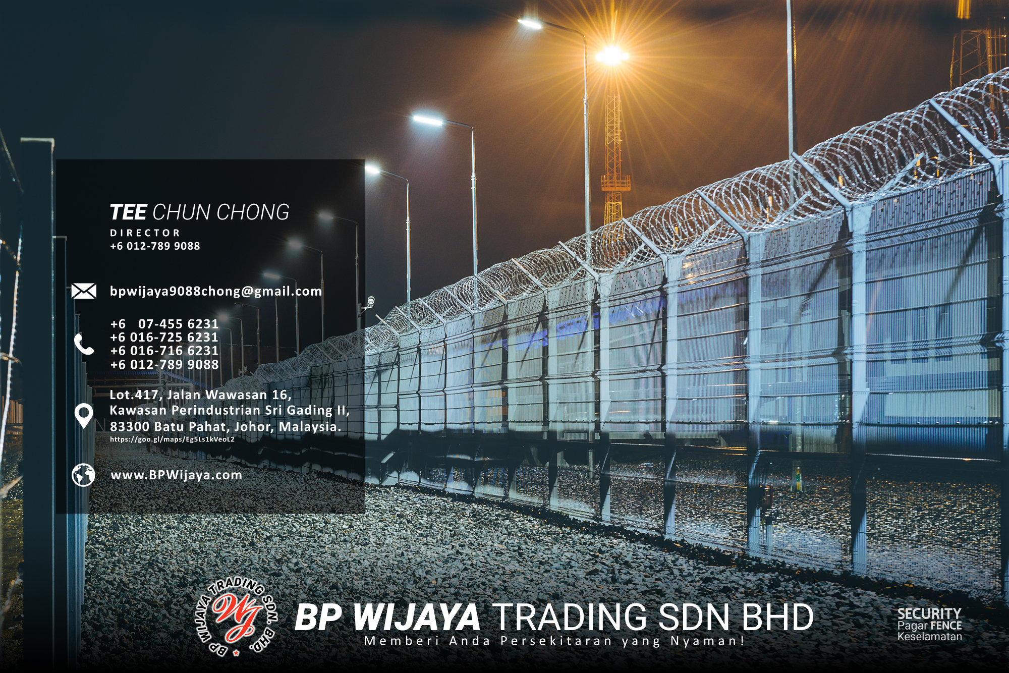 Pembekal Kuala Lumpur Pagar Keselamatan kami merupakan pengilang pagar keselamatan BP Wijaya Trading Sdn Bhd Pagar Taman Pagar Bangunan Pagar Kilang Pagar Rumah Pemborong Pagar Keselamatan A03-029